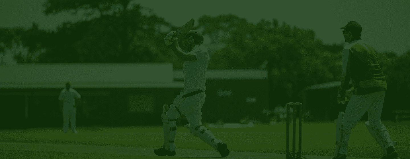 Cricket players on field